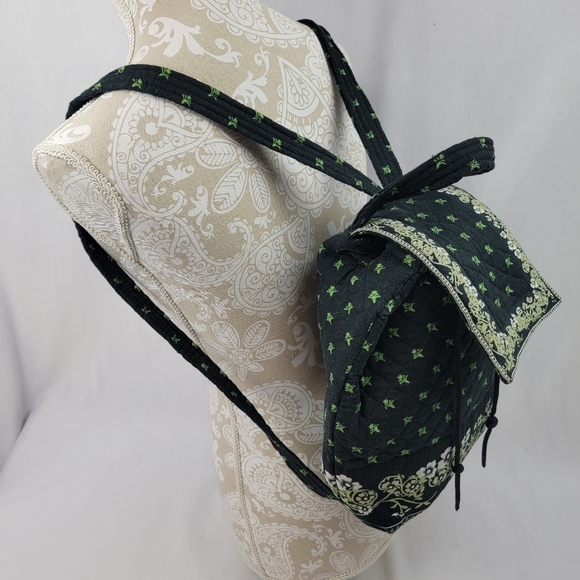 NWT Taylor Layne quilted black and green backpack - Picture 2 of 6